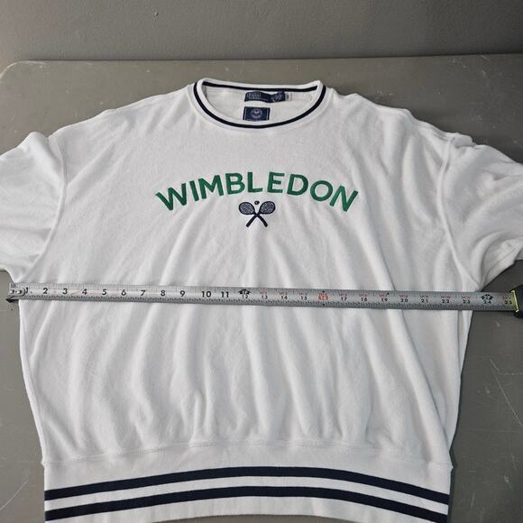 Genuine Polo Ralph Lauren Wimbledon Terry Sweatshirt White Size Medium - Picture 7 of 8